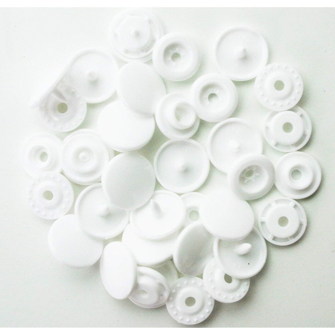 100 Sets KAM Snaps Buttons, BetterJonny Size 20 T5 Glossy Round Resin Plastic Buttons Fasteners Punch Poppers for Cloth Diaper/Bibs/Towels/Nappies